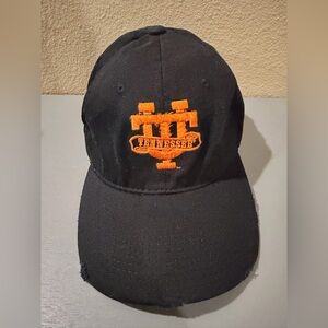 Tennessee Volunteers Hat Vintage Distressed Black Orange UT Logo Adjustable NWT